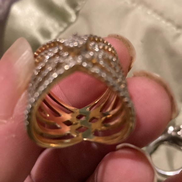 Beautiful CrissCross Ring 14k Over Sterling Silver Size 6 - Picture 4 of 5